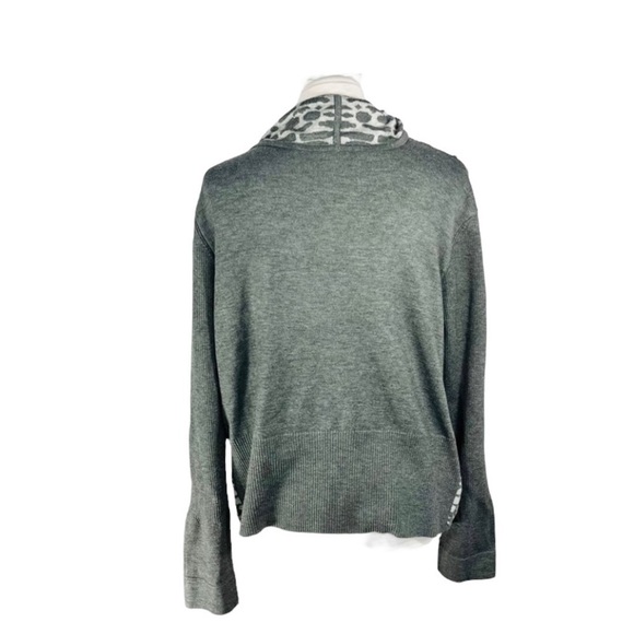 RAVEL shawl collar cardigan long sleeve grey knit two toned geometric Size XL - Picture 4 of 11